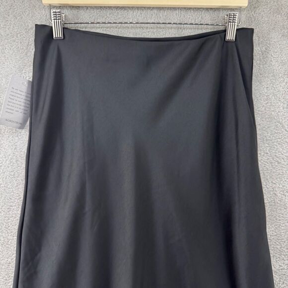 Forgotten Grace Nordstrom Skirt Womens L Black Midi Pencil Flounced Lined New - Picture 8 of 12